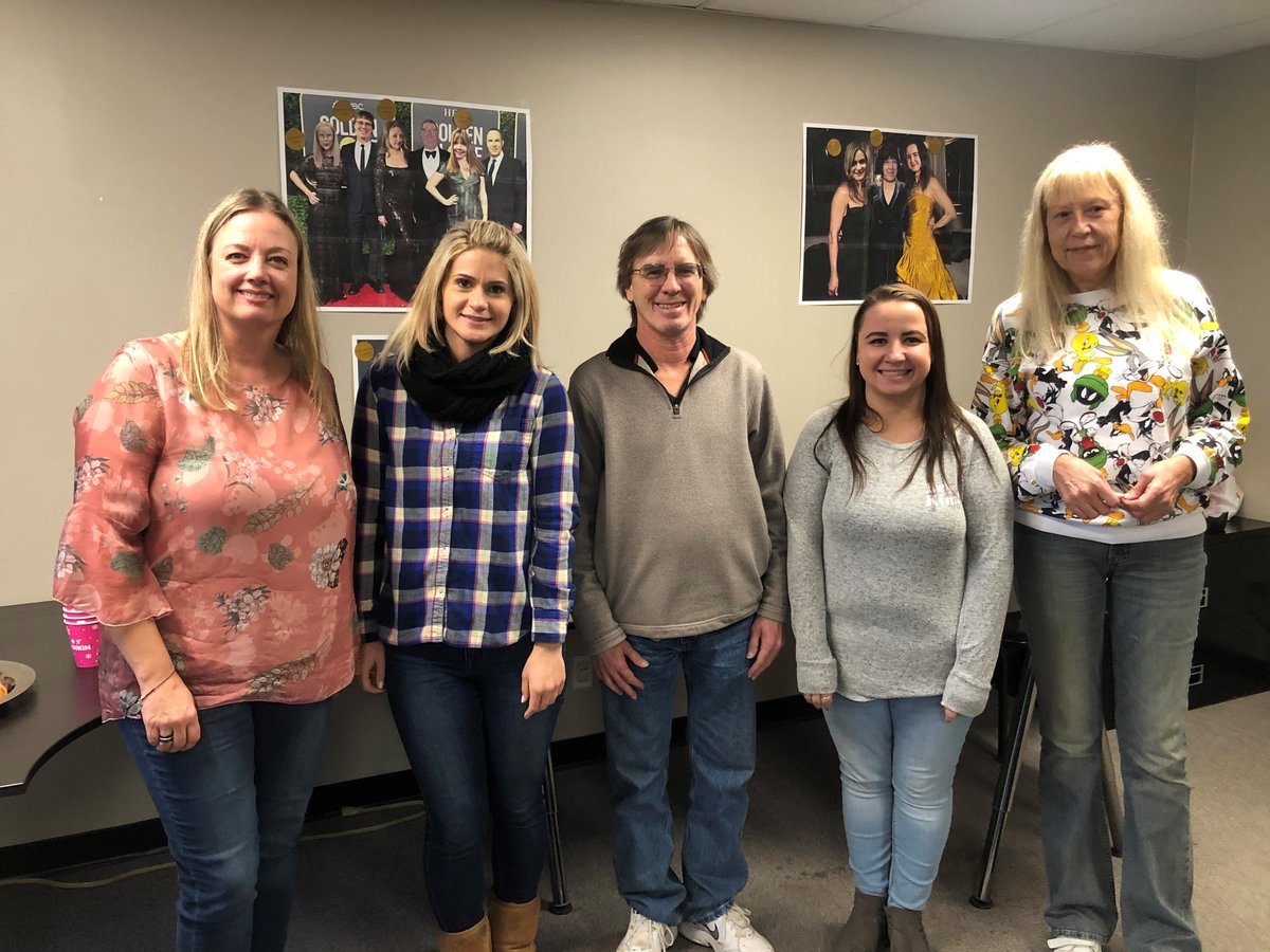 INTDesign's tweet photo. January’s Cake Break kicked off 2020 in style, with team members showing off on the red carpet. This month INT had a hot chocolate bar and donuts to celebrate employee anniversaries and birthdays. A special congrats to Jennifer and Stacy, celebrating 10 years!
#companyculture https://t.co/1Ep9jgF7Z3