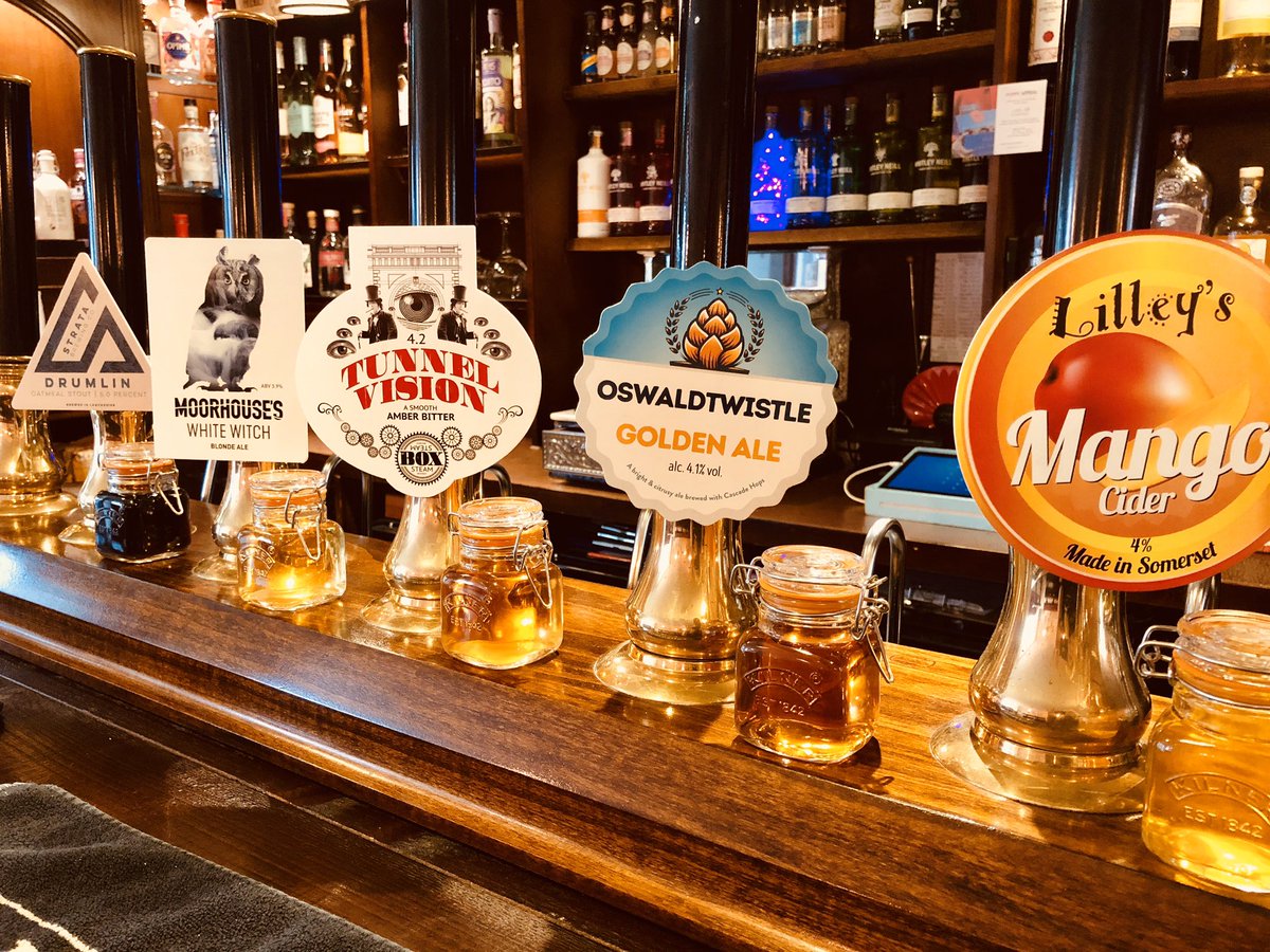 #beer #ale #cider #micropub <a href="/Moorhousesbrew/">Moorhouse's Brewery</a> <a href="/greeneking/">Greene King</a> <a href="/lilleyscider/">Lilley's Cider</a> <a href="/BoxBrew/">Box Steam Brewery</a> <a href="/stratabrewco/">Strata Brewing Co</a>