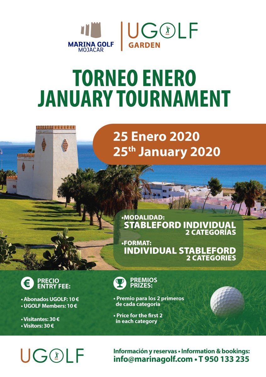 GolfMojacar's tweet photo. ¡El sábado 25 celebramos nuestro torneo de Enero en Marina Golf! ¿Te apetece jugar con nosotros? Te esperamos!! ⛳️🏅👍 https://t.co/b9XfeQ8weg
