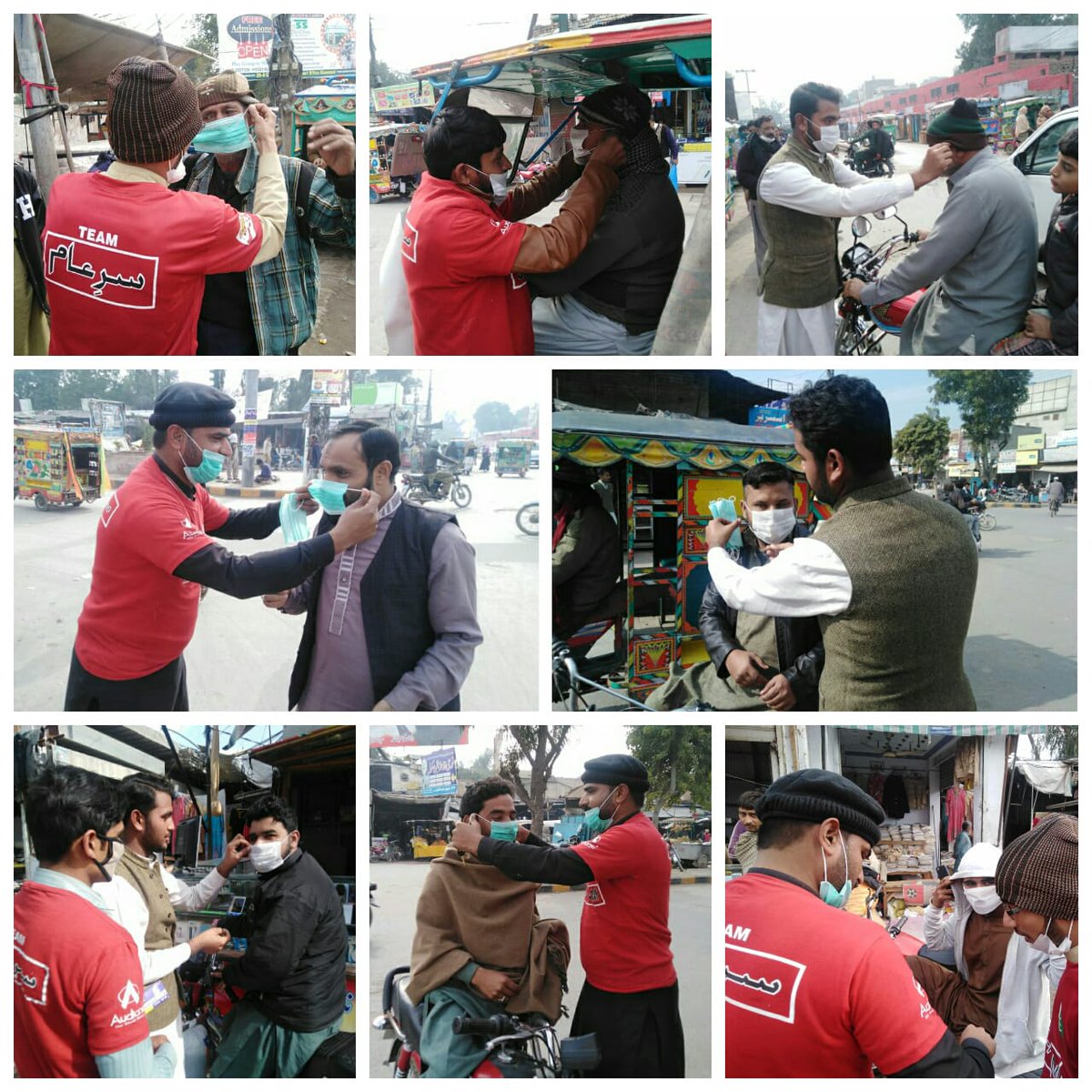 duasial5's tweet photo. آج ٹیم سرعام خانیوال کے جانبازوں نے دھند اور ماحولیاتی آلودگی سے بچاؤ کے لیے شہریوں، موٹرسیکل و رکشہ سواروں میں سیفٹی ماسک تقسیم کئے۔۔۔
🇵🇰 پاکستان ذندہ باد
#TeamSareaamKhanewal 
@iqrarulhassan 
@WazimSyed https://t.co/3bkfEbD7vQ