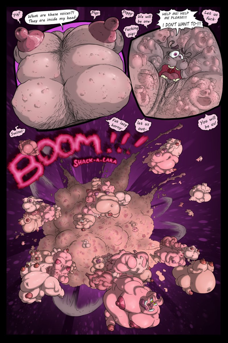 wolfbear303's tweet photo. A Box of Fun page 55
And he explodes!!!
I wonder where Rayon and Demos are in all of that.

If you want to see more of this, why not support me on patreon? ;)
https://t.co/XwUAJlCSHZ

#nsfw #comic #inflation #bbm #pigs #yaoi #chubby #fat #moobs #furry #wolfbear303 #nippels https://t.co/QZadLFimHZ