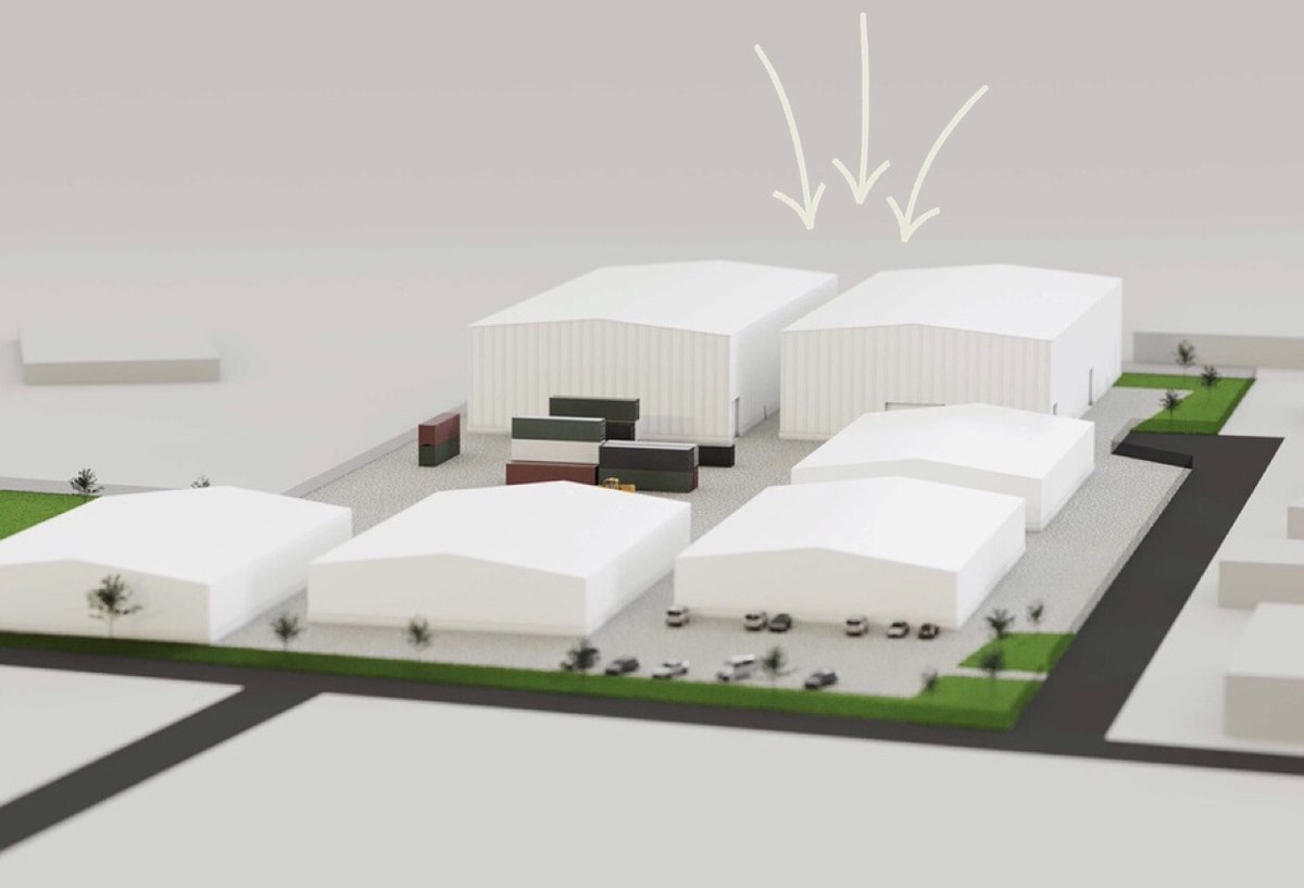 Containerwerk1's tweet photo. We are growing! Two halls will be built in #wassenberg on 6.000qm, which enable the final assembly of 200 modules at the same time. An automatic material flow is made possible. 
#factory #production #containerliving https://t.co/V4I4kFT2uq