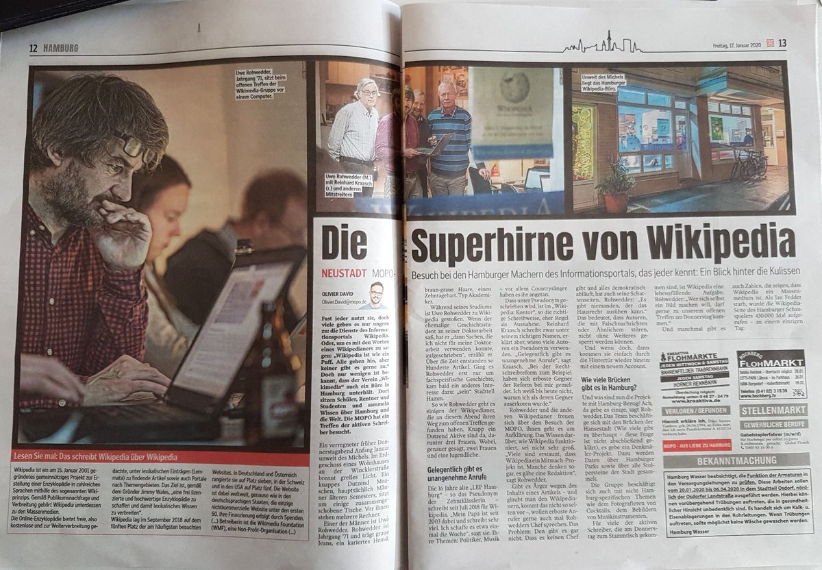 Superhirn? Naja, aber der Rest stimmt 😁 Die <a href="/mopo/">Hamburger Morgenpost</a> war zu Besuch im <a href="/KontorHamburg/">Wikipedia Hamburg</a>