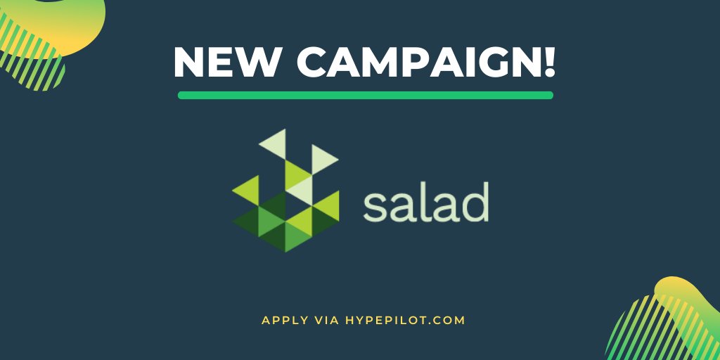 New campaign by <a href="/Salad_Chefs/">Salad</a> 

Great fit for all gaming content creators on #YouTube 

- Payout: $100-$5,000 💰
- Content type: Mention 🎞️
- Region: Worldwide 🌎