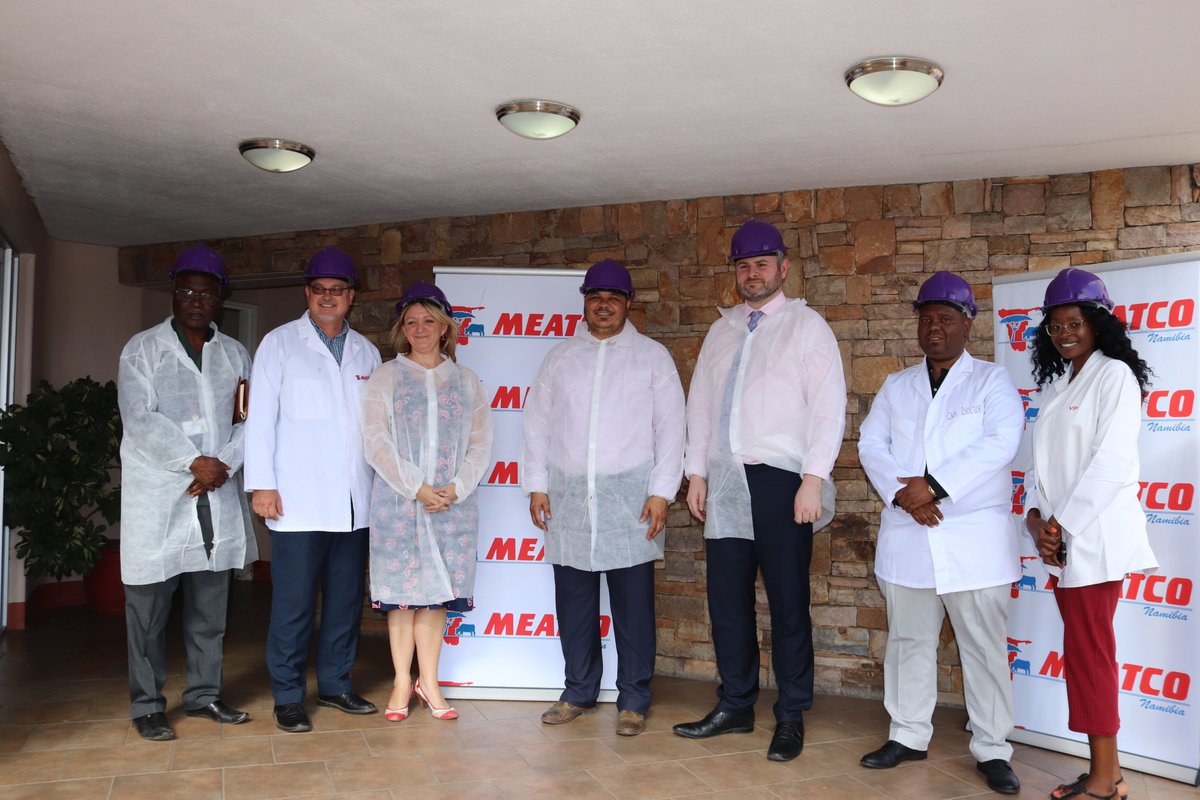Meatco_Namibia's tweet photo. On 08 January 2020, the UK Minister for Africa, Honourable Andrew Stephenson alongside High Commissioner to Namibia, Her Excellency Kate Airey paid a courtesy visit to Meatco.@tsukhoe1 @kate_airey
#meatco4Namibia #trade #markets #UKNamibiatradeagreements https://t.co/RISx4kkOmi