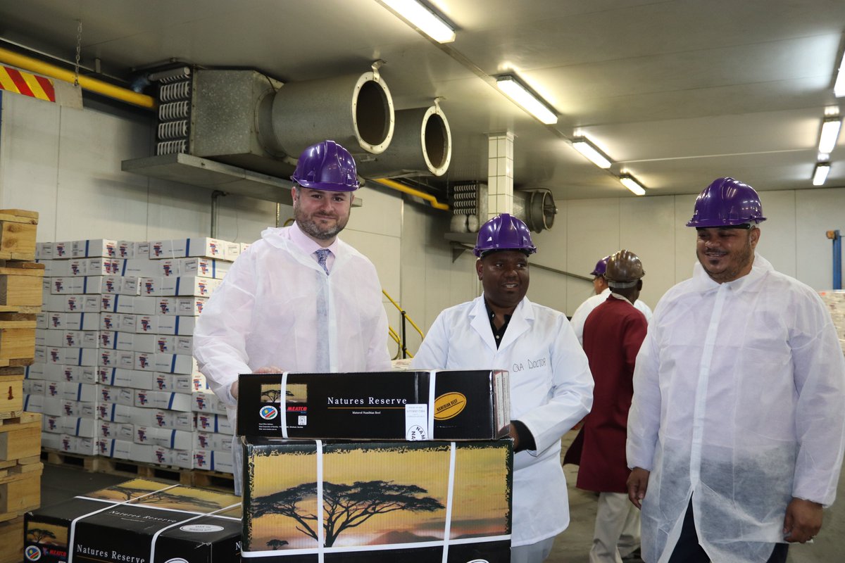 Meatco_Namibia's tweet photo. On 08 January 2020, the UK Minister for Africa, Honourable Andrew Stephenson alongside High Commissioner to Namibia, Her Excellency Kate Airey paid a courtesy visit to Meatco.@tsukhoe1 @kate_airey
#meatco4Namibia #trade #markets #UKNamibiatradeagreements https://t.co/RISx4kkOmi