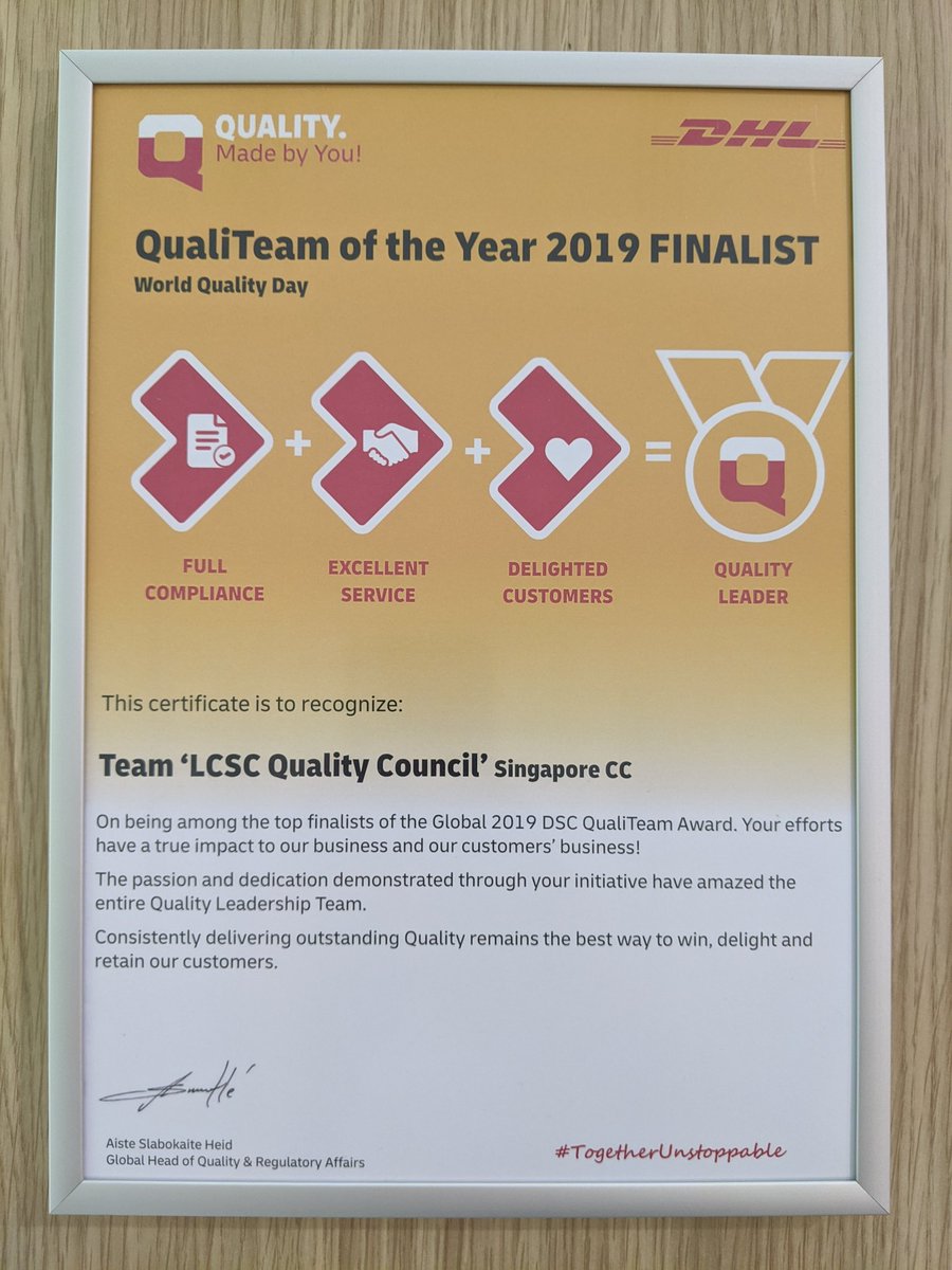 Feeling awesome that the idea bore fruit and the efforts paid off. We received recognition from our global office. It was definitely a morale booster for the team.

#qualityleader #compliance #excellentservice #delightedcustomers #togetherunstoppable