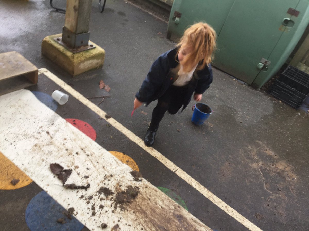 LittlemeadEYFS's tweet photo. So much mud fun this morning with our nature made paintbrushes. The children enjoyed experimenting with the consistency of their mud paint and explored different ways of making marks. #eyfs #outdoorlearning @ABCDoes https://t.co/RAJkURpNyH