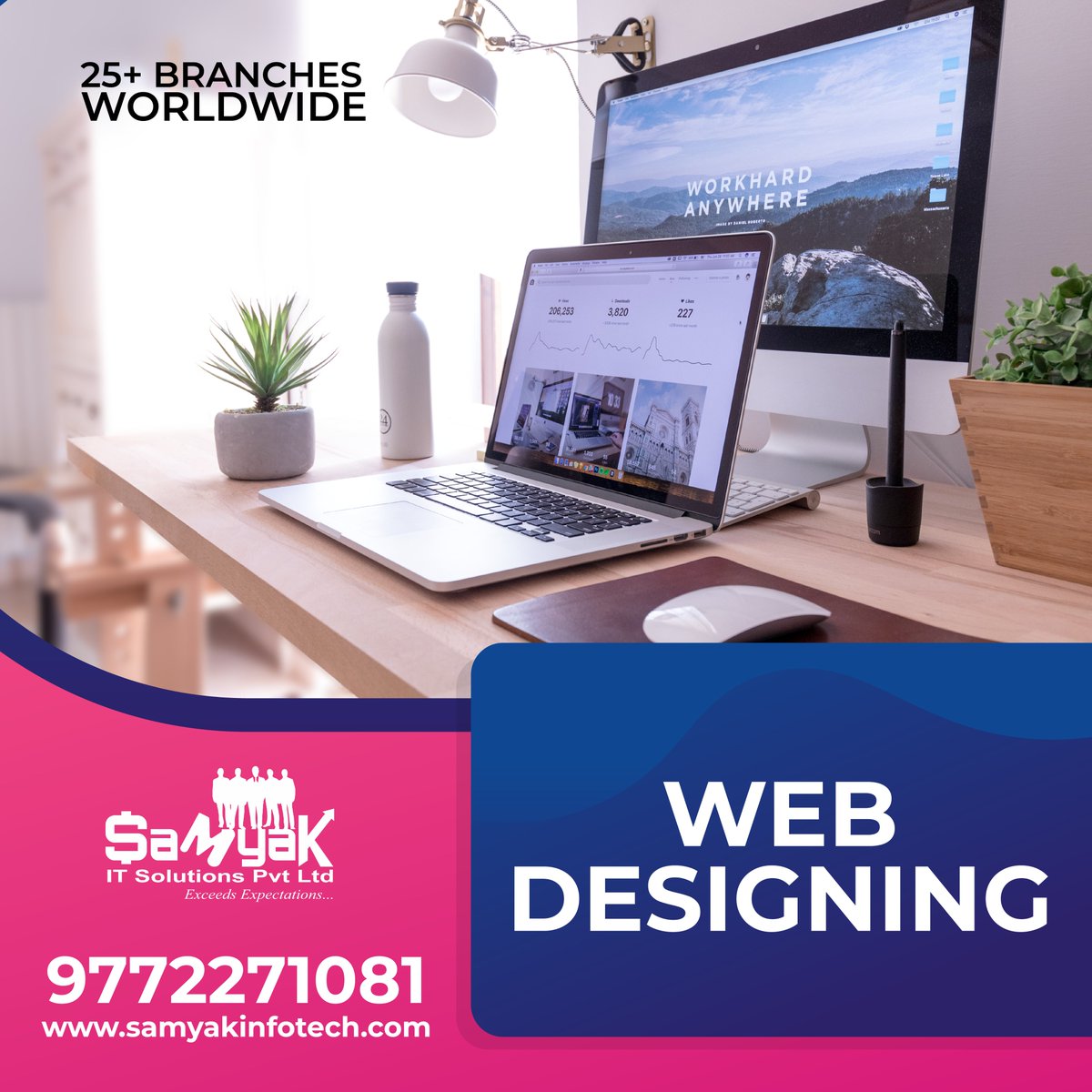 samyakclass's tweet image. #webdesign #Web_Design_Course is a Web development process for creating a website that focuses on aesthetic factors like layout, user interface and other visual imagery in order to make the website more visually appealing and easy to use.For more details, call at 9772271081