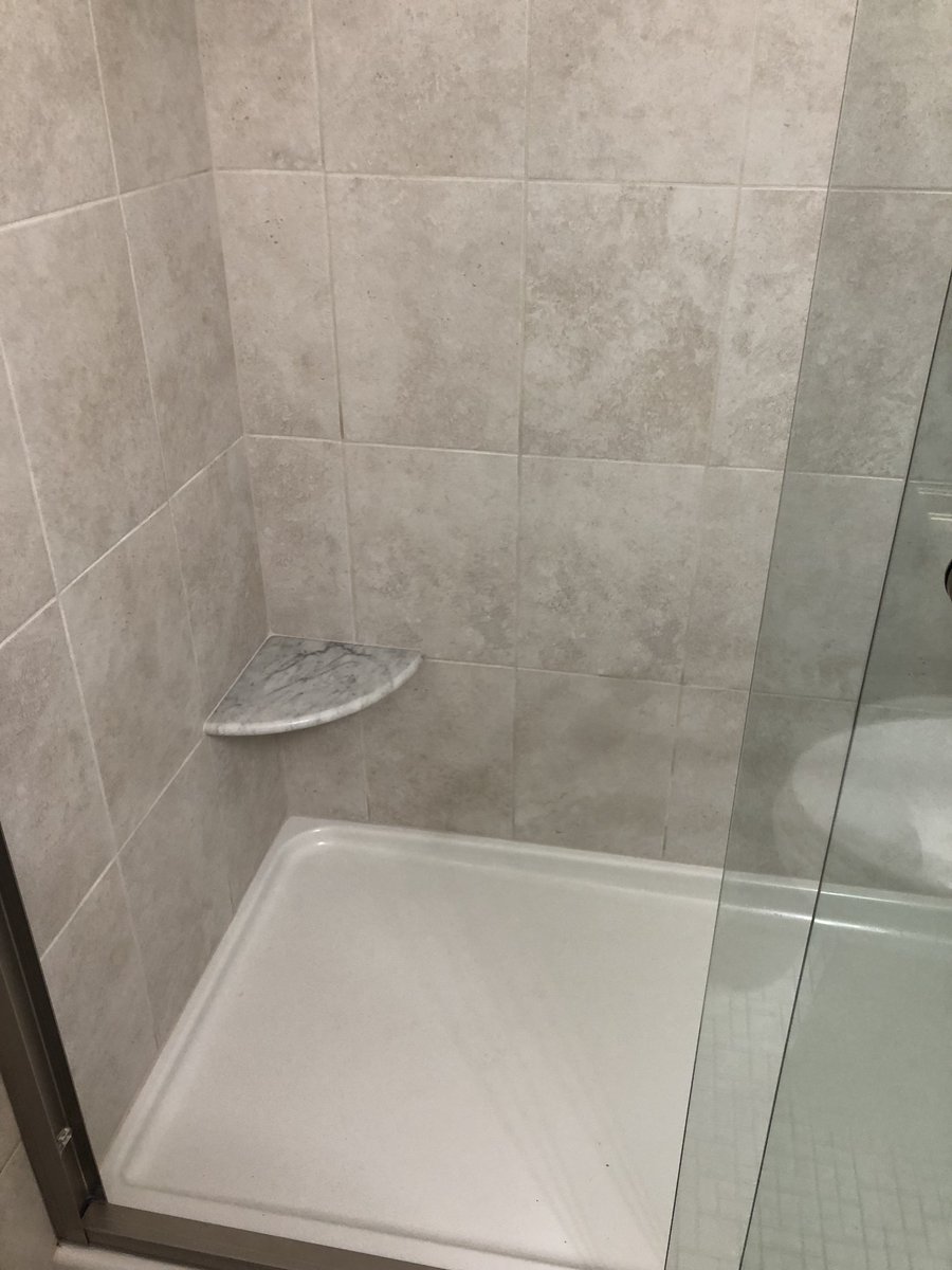 JabsDesignBuild's tweet photo. Why would we install a corner shelf so low within the shower? Thoughts? #customdetails https://t.co/6Fb4khitjP