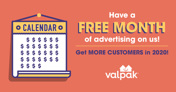 ValpakCincy's tweet photo. Want to start your 2020 #sales off strong? We can help! #Advertise with Valpak today and get a free month: https://t.co/vISYkiTKvH https://t.co/nafPdQO52a