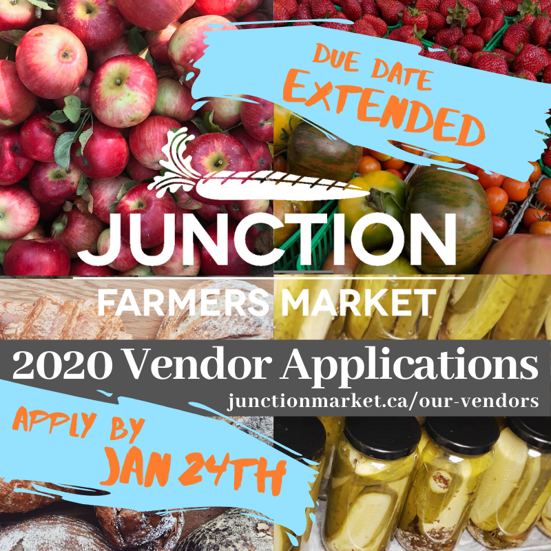 FOOD #GROWERS + #Foodie #ARTISANS - Deadline Extended. Apply by Friday, Jan 24th to join #junctionmarket 2020! <a href="/torontojunction/">The Junction BIA</a> #gourmet #gourmetfood  #veganfood  #vegandessert  #vegetarianrecipes #farmersmarket  #junctionmarket #junctionfarmersmarket  #junctionto
#ontariowine