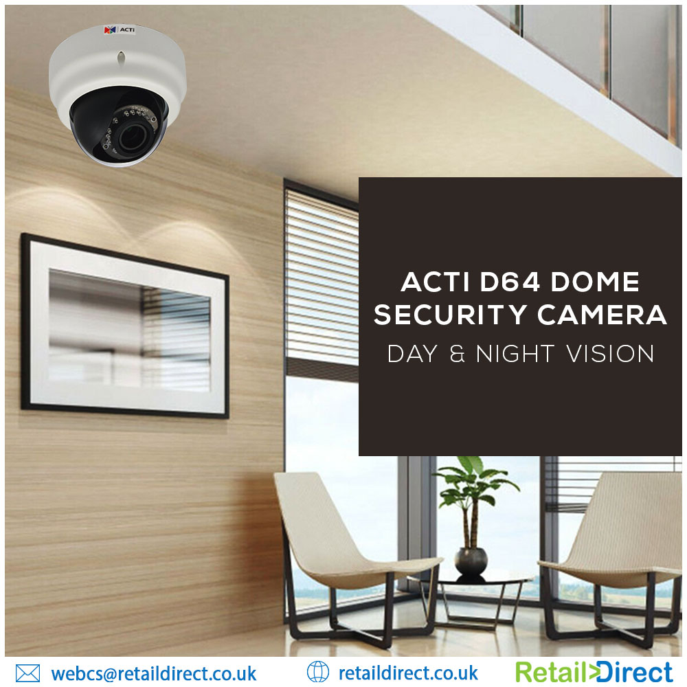 Simple &amp; fast to switch! The Acti D64 Dome Security Camera features a progressive scan CMOS image sensor to capture clear &amp; crisp images while allowing you to take the control of 24/7 protection for your home and garden. bit.ly/2FxThIY 

#RetailDirect #DomeSecurityCamera
