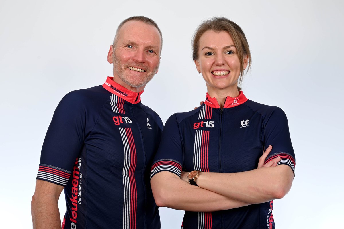 CureLeukaemia's tweet photo. A great afternoon in progress at the second @GT_15_ meeting which includes the handover of the @Kalasltd training kit and official photography.  Including a pic of each cyclist with the skipper! #GT15 #CLFamily https://t.co/5mBN76Vnbu