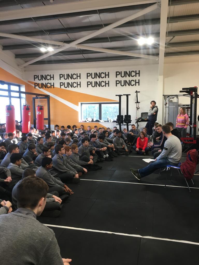 MarianCollege's tweet photo. Past pupils and professional footballers Sean Gannon and Daniel Kelly meet Junior and Senior students in Marian today. The Dundalk FC players, who are the current League of Ireland champions, spoke to students about their careers and their journey in the game to date. Both spoke https://t.co/zOtslJDCxX
