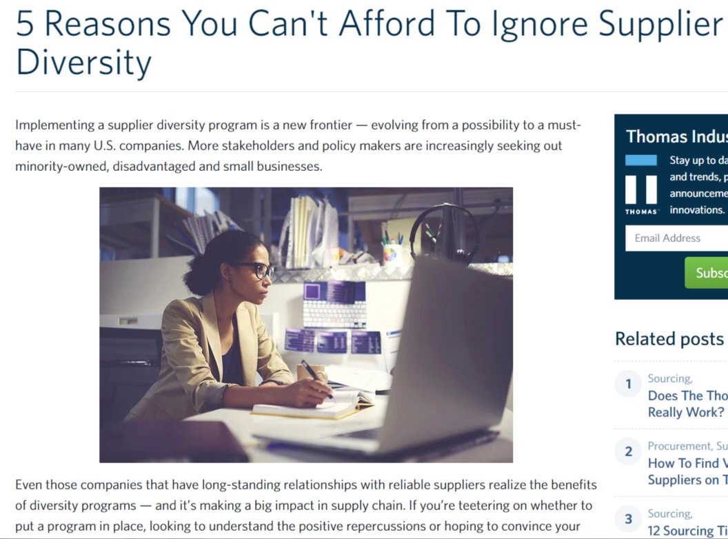 flex_core's tweet image. 5 Reasons You Can&apos;t Afford to Ignore Supplier Diversity and the importance of buying from a small business.
Reason #1,  Supplier Diversity Encourages Innovative Thinking. Follow the link to learn more!
#FlexCore blog.thomasnet.com/reasons-you-ca…