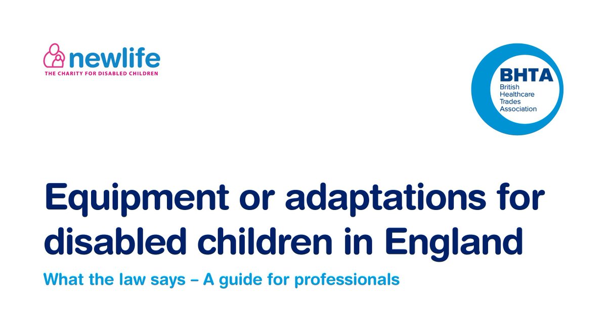 weareBHTA's tweet photo. Together with @Newlifecharity
we have created a guide for #Professionals on what the law says for #Equipment and adaptions for #DisabledChildren in England. https://t.co/dGbYwcxhBQ #DisabilityAdaptions #OccupationalTherapist #OT #ChildrensHealth https://t.co/UyVhCbk27s