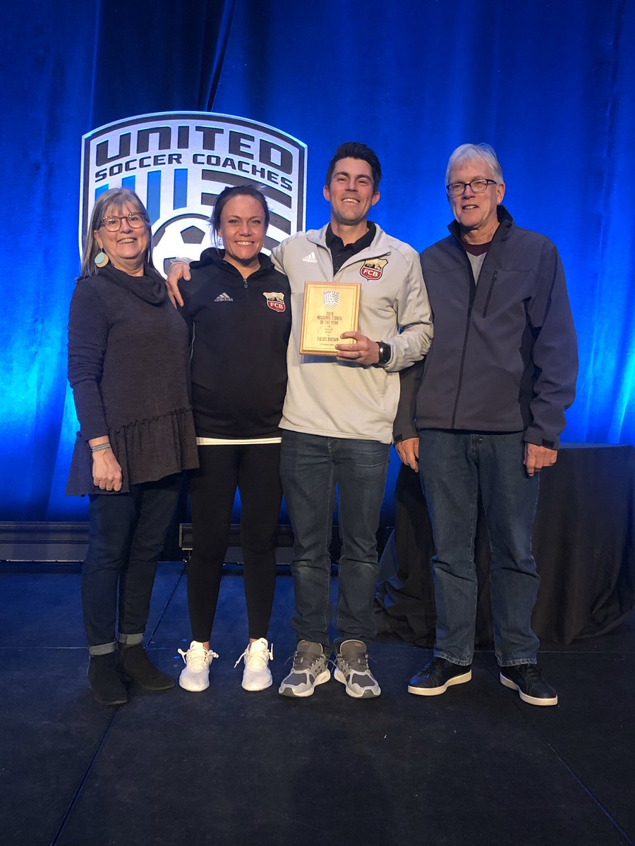 FieldsBrown1's tweet image. Extremely honored and privileged to receive this @UnitedCoaches award. Many thanks to my parents, my amazing wife/assistant coach @CoachKellyBrown, the players and teams I was able to coach, current and former colleagues, friends, and all the @FCBoulder staff for their support.