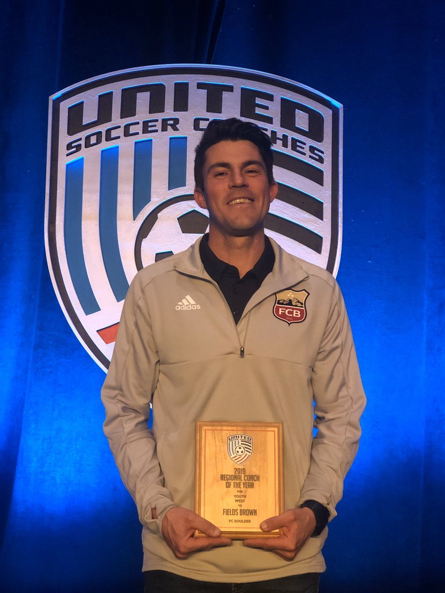 FieldsBrown1's tweet image. Extremely honored and privileged to receive this @UnitedCoaches award. Many thanks to my parents, my amazing wife/assistant coach @CoachKellyBrown, the players and teams I was able to coach, current and former colleagues, friends, and all the @FCBoulder staff for their support.