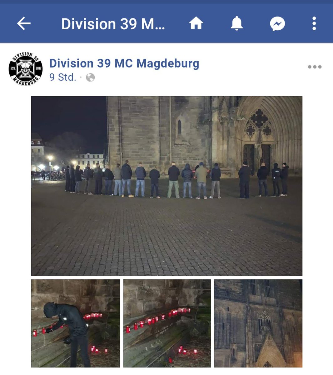 PresseserviceRN's tweet photo. Zu der gestrigen Spontanversammlung #MD1601 hat sich inzwischen die #Division39 aus #Magdeburg bekannt.
In der seit 2013 aktiven rockerähnlichen Gruppe tritt, laut Innenministerium Sachsen-Anhalt Abt VS, ein "überdurchschnittlich hoher Anteil an Rechtsextremisten in Erscheinung". https://t.co/vqc5CmgCYP
