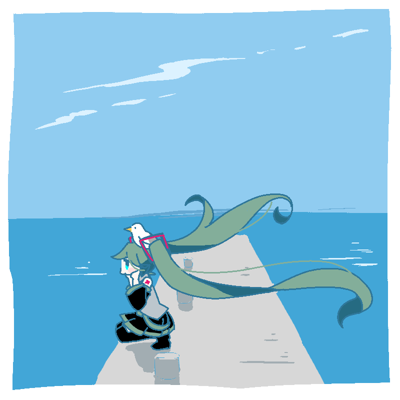 初音ミク 「波止場 」|なののイラスト