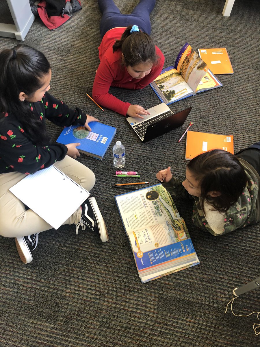 PalmyraPACT's tweet image. Our class loves flexible seating! This is what social studies looks like-3rd is working on a creative wheel about CA communities. 4th is doing a jigsaw read, then will complete a collaborative strip paragraph, they will present as a green screen video.  #gatestudents #gateprogram