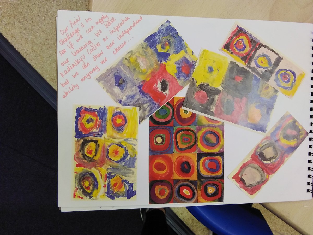navigationEYFS's tweet photo. Our skills this week have built on our colour mixing from last week. We have used white and black to tone and shade. Our final challenge was to create our own Kandinsky Circles using all the skills we had learnt over the 2 weeks. We did an amazing job! https://t.co/jsVJYZtehs
