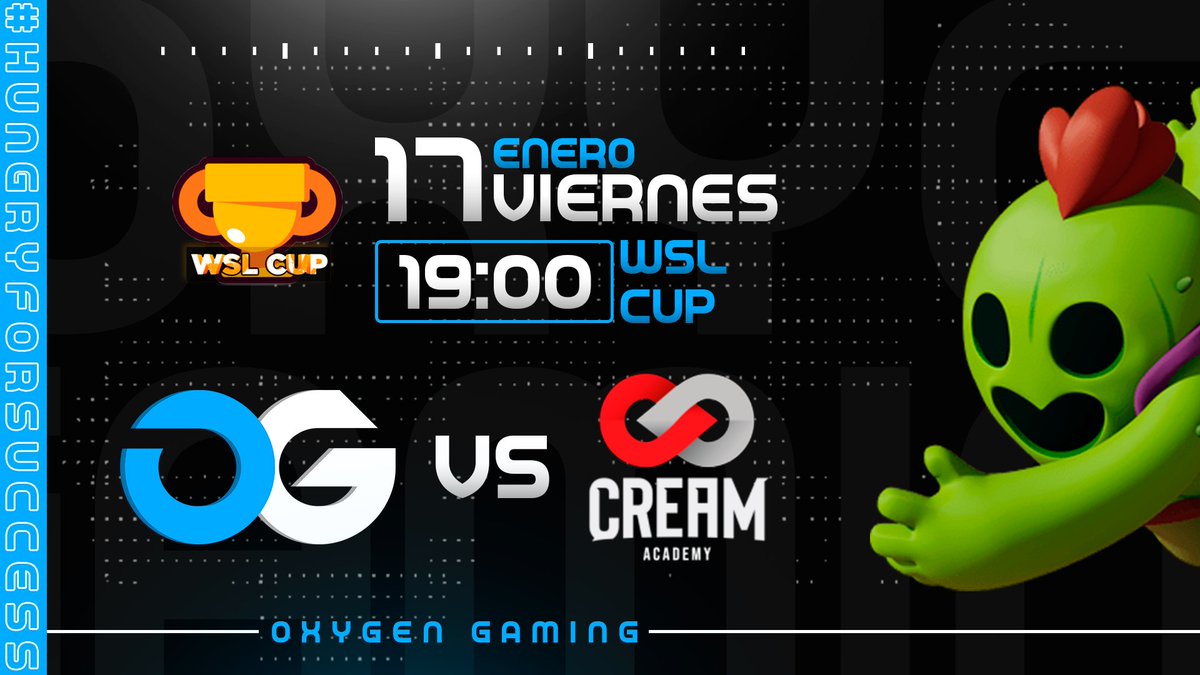 #MatchDay | #BrawlStars

⏰ | 19:00 🇪🇸

🏆 | <a href="/WSL_Cup/">WSL Cup BS</a> (PlayOffs Semi y Final)

🆚 | @Cream_AcademyGG

¡Muchisima suerte equipo! 💪

#HungryForSuccess 🌀💙