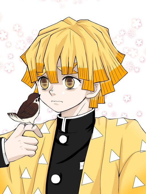 ♕ⓜⓐⓒ♕さんがTwitterに投稿した我妻善逸(鬼滅の刃)のイラスト。