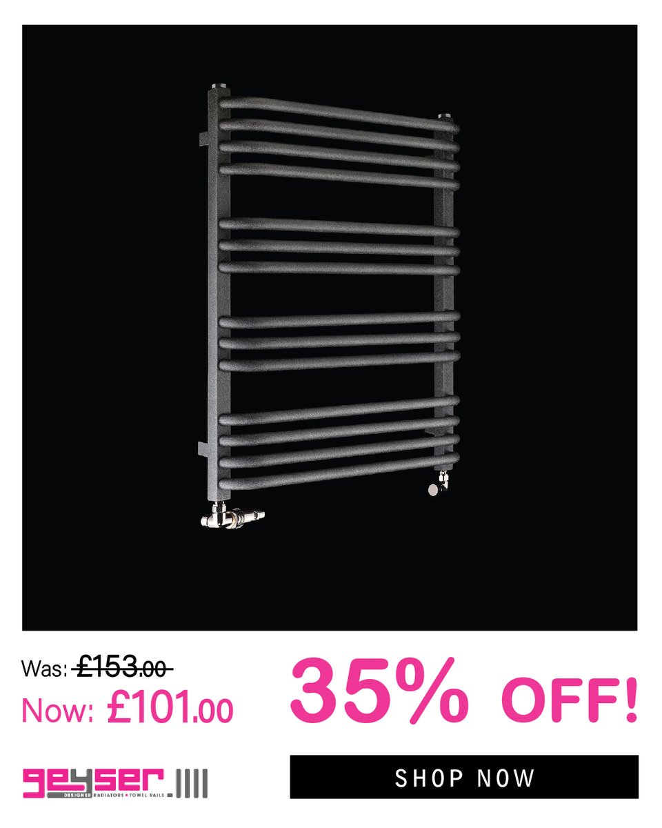 GeyserRadiators's tweet image. *CLEARANCE* Don&apos;t miss out on the stunning our ALEX towel rail 😍 Now ONLY £101 delivered! 🔥Electric options also available.
Shop Now geyser.co.uk/shop-by-range/…