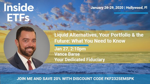 VanceBarse's tweet image. .@InsideETFs is right around the corner! Looking forward to seeing all you financial professionals in SoFlo. Hope you can step into the Liquid Alts panel I am hosting with @shanas621, @bpsandpieces, &amp;amp; Bill DeRoche. No shortage of booming personalities! #InsideETFs #liquidalts