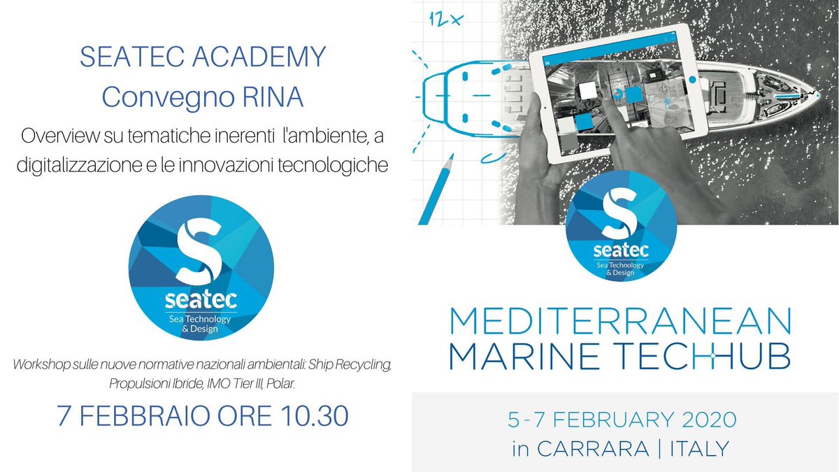 Convegno <a href="/RINA1861/">RINA1861</a> “Overview sulle tematiche inerenti economia circolare e innovazioni tecnologiche" - Workshop sulle nuove normative nazionali ambientali: Ship Recycling, Propulsioni Ibride, IMO Tier III, Polar.
Iscrizioni: sea-tec.it/?page_id=1451&…