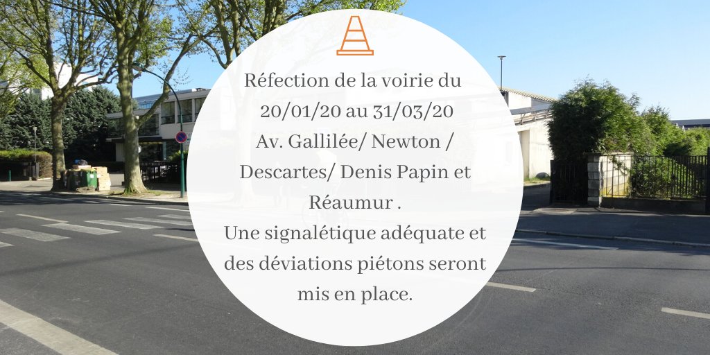 NOVEOSparc's tweet image. Travaux de réfection des avenues du parc Noveos du 20/01/20 au 31/03/20.