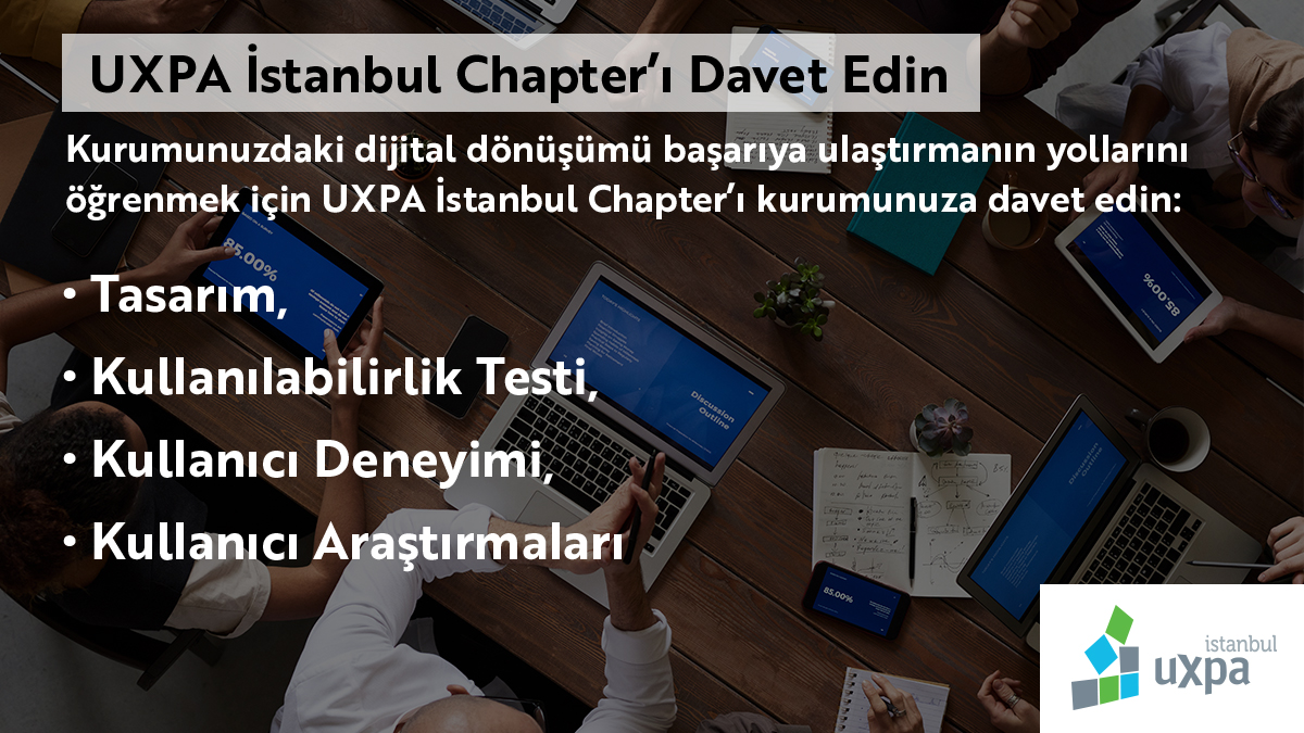 UXPAIstanbul's tweet photo. Kurumunuzdaki dijital dönüşümü başarıya ulaştırmanın yollarını öğrenmek için UXPA İstanbul Chapter’ı kurumunuza davet edin.
Detaylı bilgi ve davet formu için:
https://t.co/96VrIrw1S7

#UXPA #UXPAIstanbul #dijitaldönüşüm https://t.co/g3LLuHLDPp