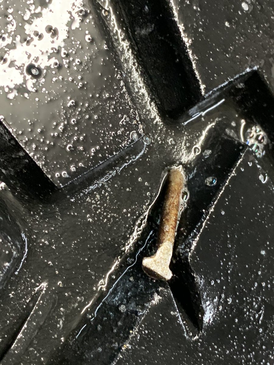 JohnsJeepGarage's tweet photo. Ah ha!  We found it!  Nitro Trail Grapplers 35 x 12.5 was taken down by this nail. Not at #JohnsJeepGarage #TireProblems https://t.co/hs3jKBoxXm