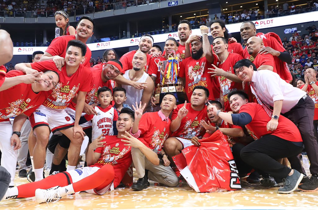 pbaconnect's tweet photo. 🏆🏆🏆 @barangayginebra 

#2019GovsCupFinals 
#PBAFinals https://t.co/19Cfd1f2HU