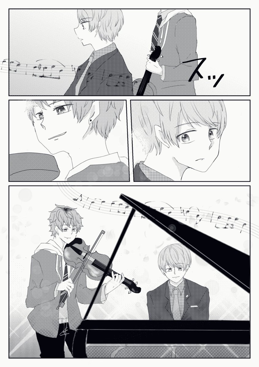 @kabe_725 めちゃめちゃ遅くなっちゃったんですけど、日野くん×水野くんです🎻🎹
お納めください🙇‍♀️ 