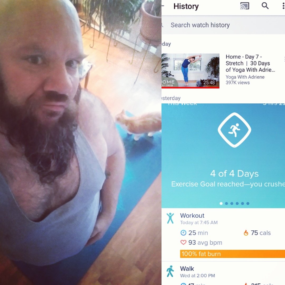 Wook316's tweet photo. #PathtoImprovement2020
Knocked out some stretching yoga today.
Yoga With @yogawithadriene : Home Day 7
Wasn't the most perfect poses...but i feel great.
Also may have tooted once or twice. https://t.co/uxAU2NM0RZ