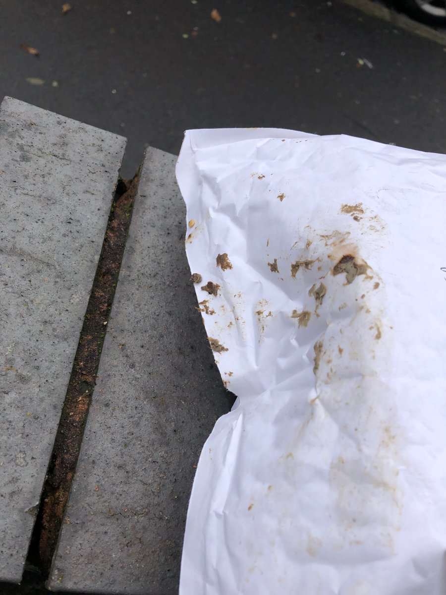 stephaneffa's tweet photo. @RoyalMail Disappointed to find my parcel left in the bottom of my bin by postman. I had to lean into a dirty bin to retrieve it and it is now covered in stuff. Would you want to receive a parcel like this? https://t.co/0XpVNXOHUT
