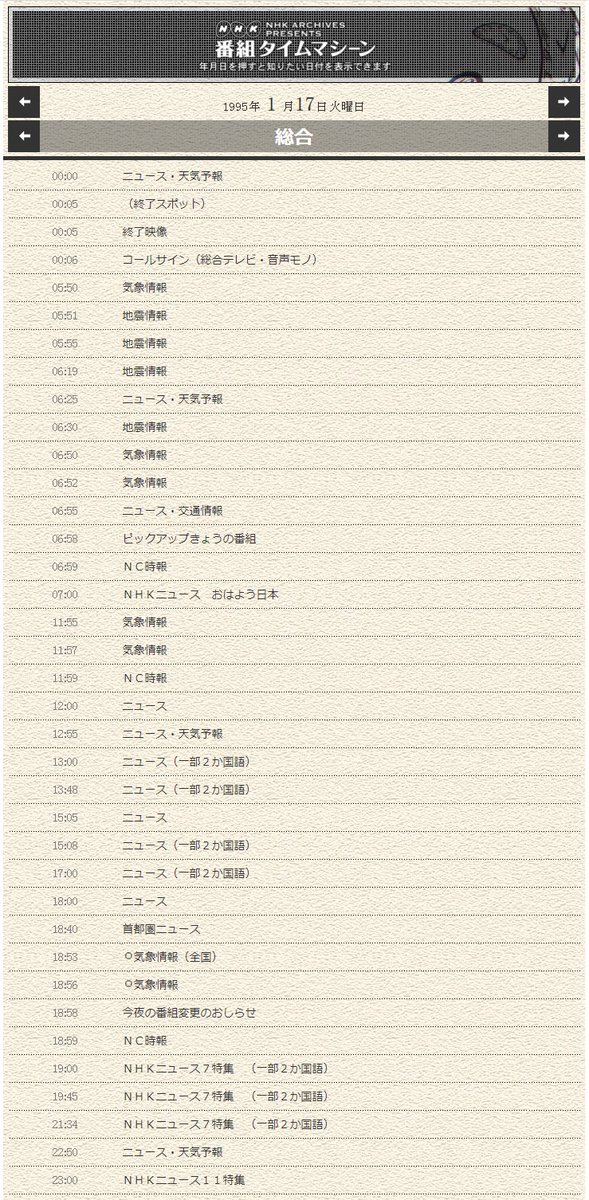 Fusta On Twitter Nhkアーカイブス番組タイムマシーン Https T Co Qyicjxcdtw で1995年1月17日 Https T Co C5zotjffdh Https T Co Vscbwqzkey Twitter