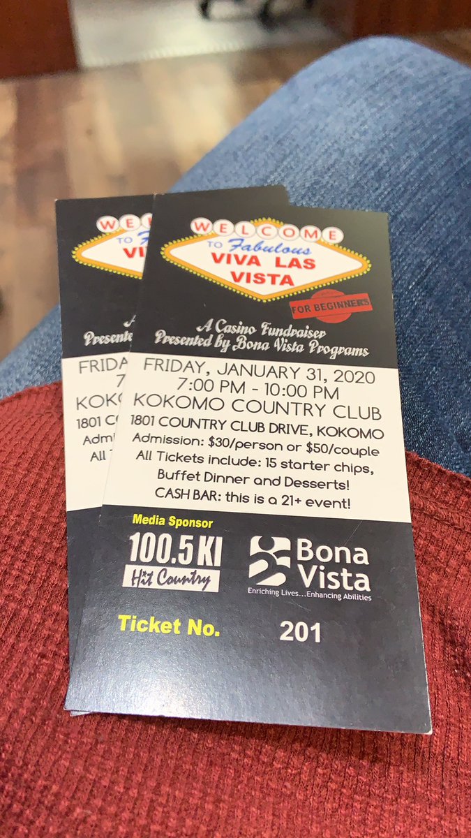 Your next chance to win a pair of tickets to our Viva Las Vista casino event coming up on <a href="/HitCountryKI/">WWKI 100.5 FM</a> during Male Call! #MustBe21 #GoodLuck