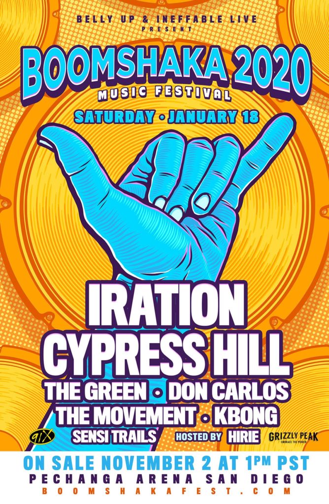 91X's tweet photo. TODAY is the @BoomShakaFest featuring @Iration , @cypresshill and more! Hosted by @HIRIEmusic at the @PechangaArenaSD !!! Doors are ay 1pm see ya there! ❤️💛💚 https://t.co/JZRjmp0pNc