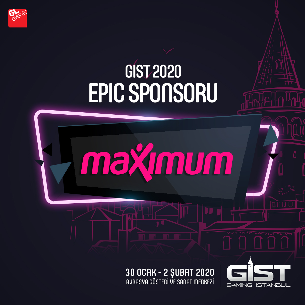GamingIstanbul's tweet photo. GIST 2020 Epic Sponsoru Maximum Kart!
@maximumgamingg
#GIST2020 #gamingistanbul #maximumgaming #epicsponsor https://t.co/t8hBFFSJJk