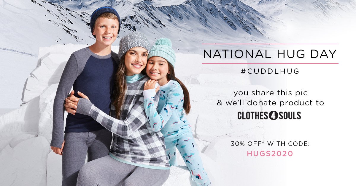 In honor of #NationalHugDay, January 17th-21st, RT this #CuddlHug post and we will donate a product for each RT to <a href="/clothes4souls/">Clothes4Souls</a> bit.ly/2PTEvmm