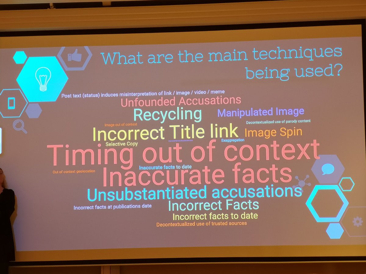 RenserBerit's tweet photo. Main disinformation creating techniques on Facebook #dmi20 https://t.co/uHqRqjNki7