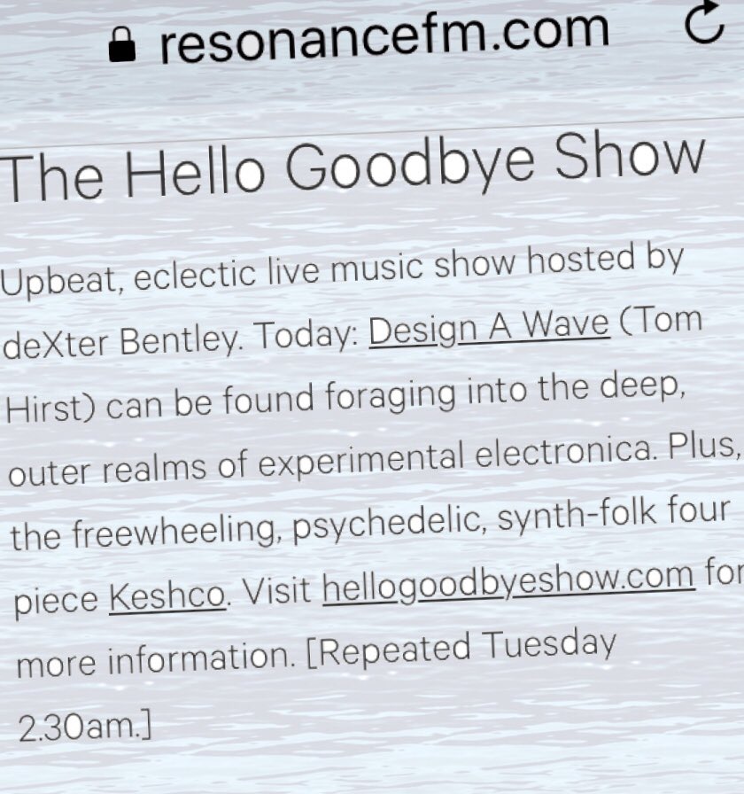 deXterBentley's tweet photo. #Tomorrow Saturday 18th January 2020 Midday - 1.30pm #hellogoodbyeshow #resonancefm @ResonanceFM #dexterbentley #LIVEMUSIC ft. #designawave @designawave + #keshco @keshco #fm #radio #london #arts https://t.co/Y6Skxnld7Q
