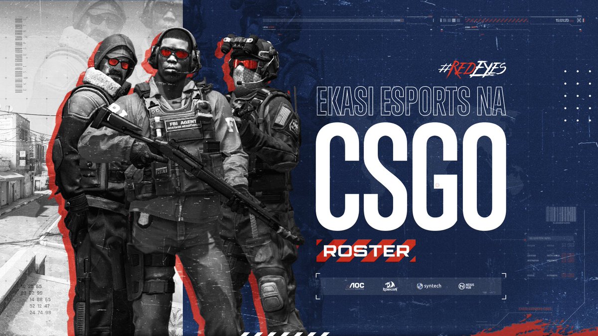 EkasiEsports's tweet photo. We are happy to announce and introduce the official @ekasi_esports NA🇺🇸 #CSGO roster for 2020:

💥@RisaN_cs
💥@xternalcs
💥@csRough
💥@Talen_
💥@fgbcsgo
💥@ggTeaTime

It's time to bring that heat🔥
#RedEyes

Proudly partnered with;
@AocSouth #Redragon @SyntechSA @NexusHubZA https://t.co/ZDxM4J1cIR