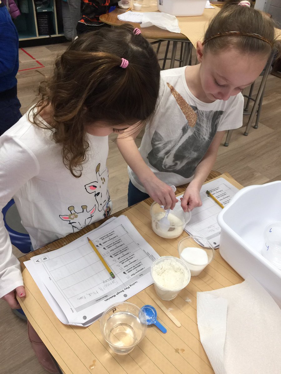 mrsramus's tweet photo. Second grade engineers test playdough materials and record their observations to improve the playdough process #parkavepride https://t.co/aMsVbEEMYw
