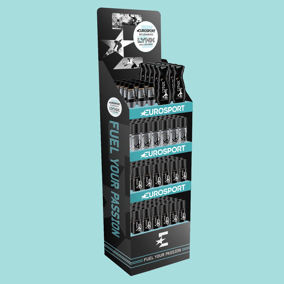 Point of sale stand we created for the Discovery Channels sub brand ‘Eurosport’. Eurosport asked us to create some concepts for a pitch to collaborate with ‘Lynx’, so here is one of our favourite designs💡let us know what you think in the comments👇🏼... #notjustaprinters