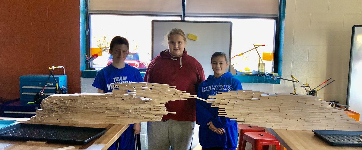 They almost missed the bus, but after negotiating extra STEM time, this team did it! They didn’t realize 4ft was such a long distance😁(shout out to all their teammates not pictured) #WestsideBestside <a href="/WSESSmithfield/">Westside Elementary</a> <a href="/IWCSchools/">Isle of Wight County Schools</a> <a href="/KEVAplanks/">KEVA® Planks</a>